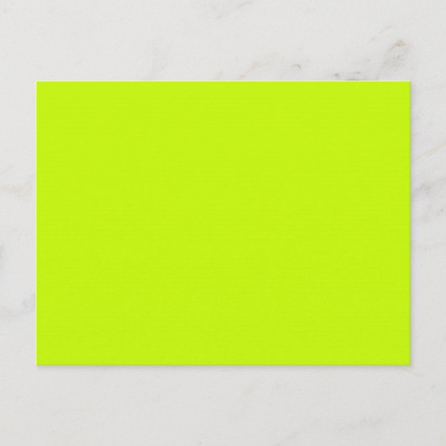 Fluorescent Lime Green Neon Yellow Personalised Postcard (Front)