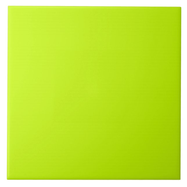 Fluorescent Lime Green Neon Yellow Personalised Tile (Front)