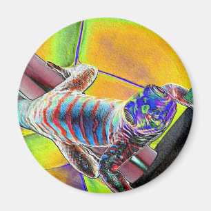 Fluorescent Lizard Magnet