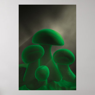 Fluorescent Mushrooms Poster