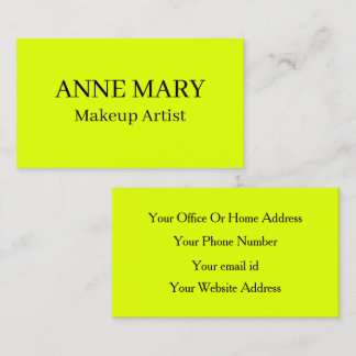 Fluorescent Neon Chartreuse Yellow Bright Colourfu Business Card