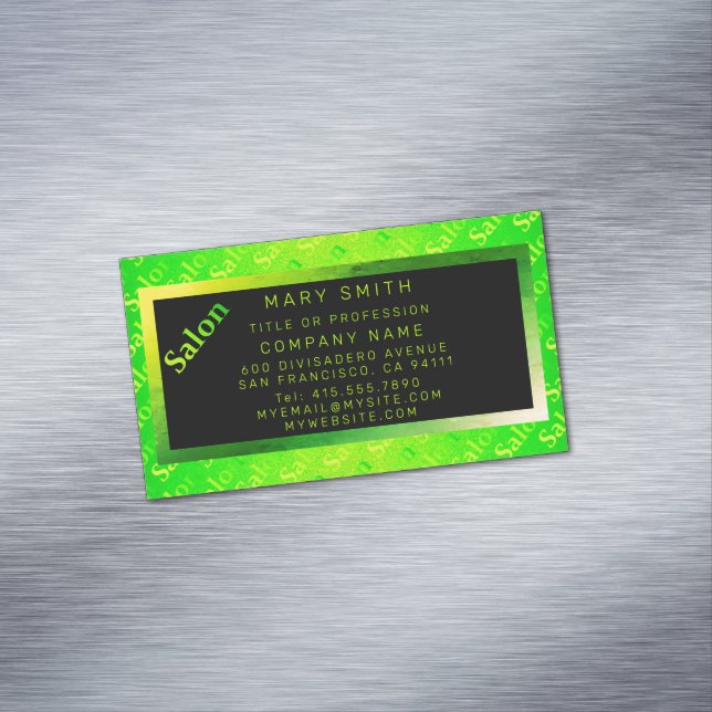 Fluorescent Neon Elegant Magnetic Business Card (In Situ)