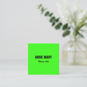 Fluorescent Neon Green Bright Colourful Custom Cut Calling Card