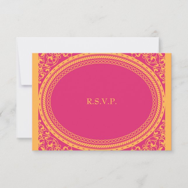 Fluorescent / Neon Wedding Reception RSVP (Front)
