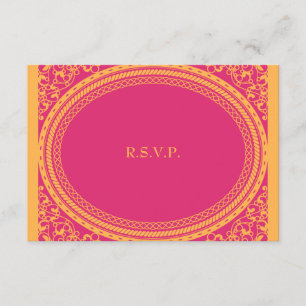 Fluorescent / Neon Wedding Reception RSVP Card