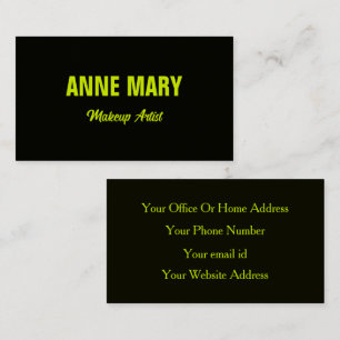 Fluorescent Neon Yellow Green Black Cool Colourful Business Card