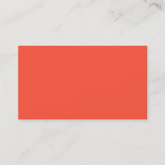 Fluorescent Orange Apricot Neon Coral Personalised Business Card (Front)