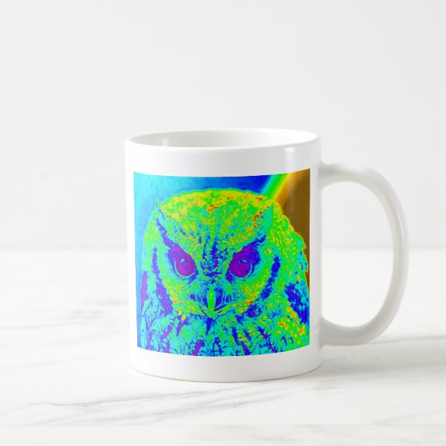fluorescent owl coffee mug (Right)