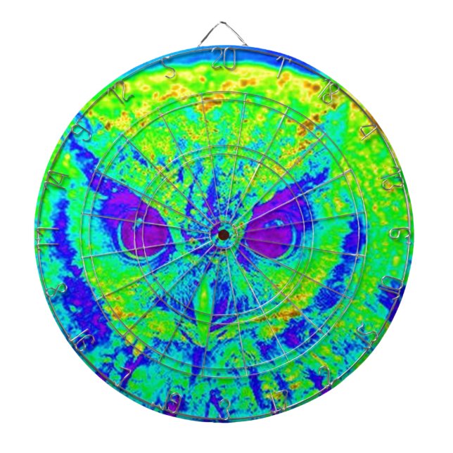fluorescent owl dartboard (Front)