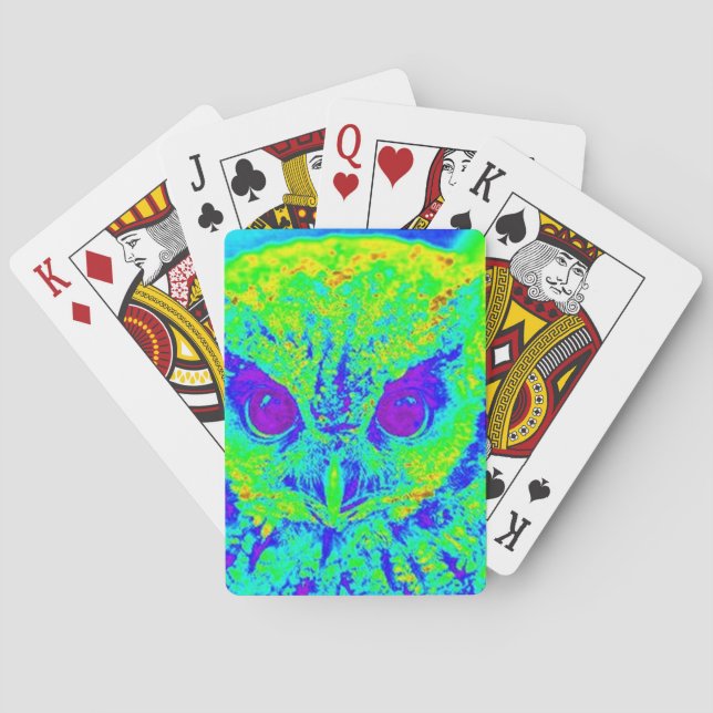 fluorescent owl playing cards (Back)