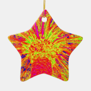 fluorescent palm ceramic ornament