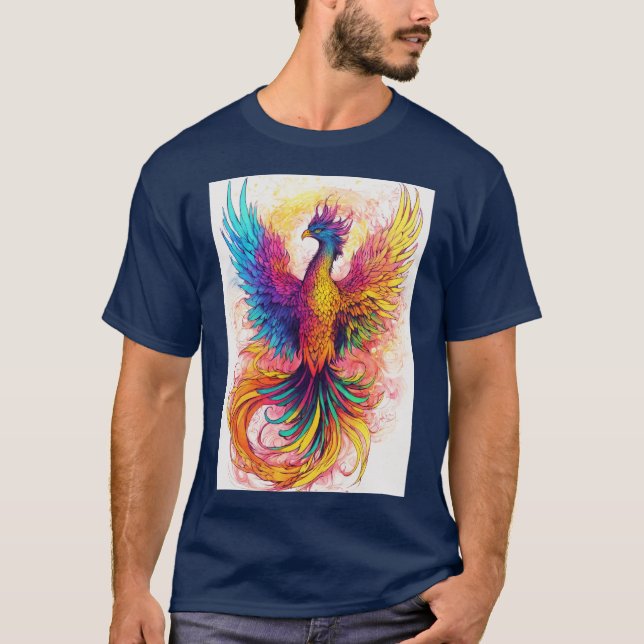 Fluorescent Phoenix Design T-Shirt (Front)