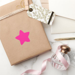 Fluorescent Pink Star Sticker