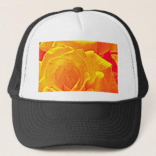 fluorescent rose orange trucker hat