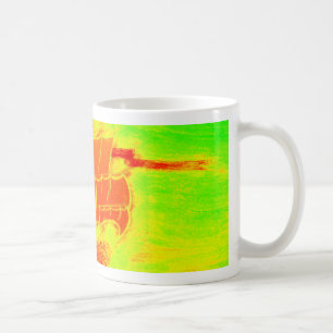 fluorescent sailboat coffee mug