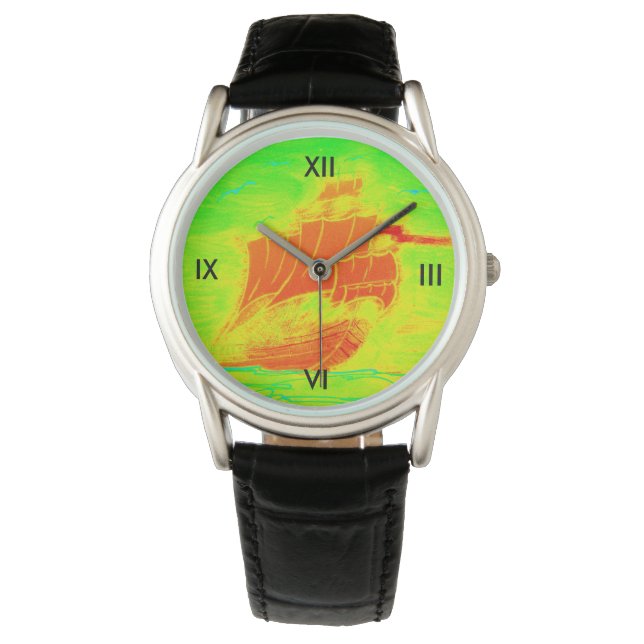 fluorescent sailboat watch (Front)