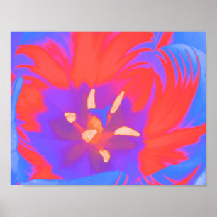 Fluorescent Tulip Poster