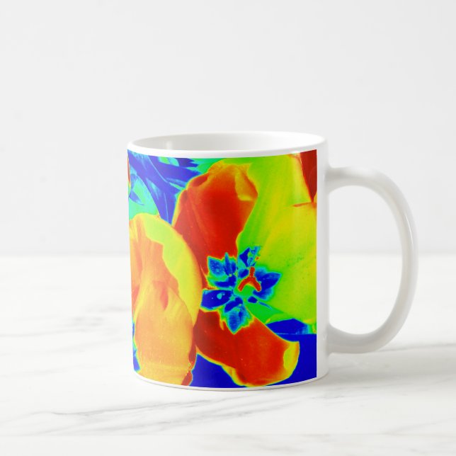fluorescent tulips coffee mug (Right)