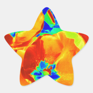 fluorescent tulips star sticker