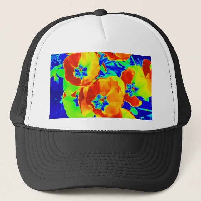 fluorescent tulips trucker hat (Front)