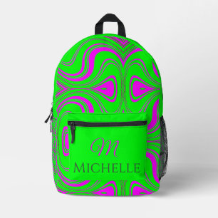 Fluorescent Waves & Fusions Printed Backpack