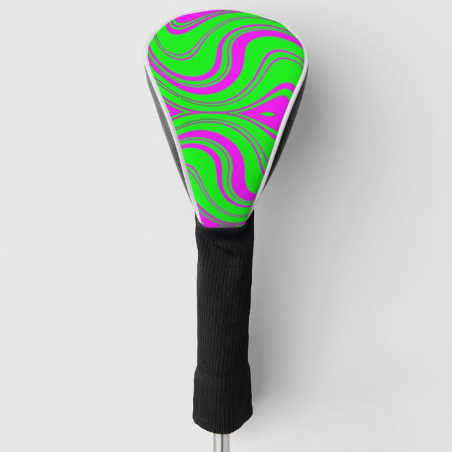 fluorescent  waves modern pattern  golf head cover (Front)