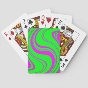 fluorescent  waves modern pattern  playing cards