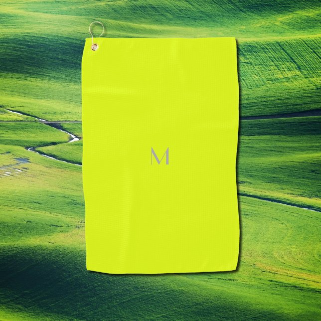 fluorescent yellow - add monogram golf towel (Creator Uploaded)
