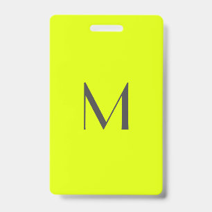 fluorescent yellow - add monogram ID badge