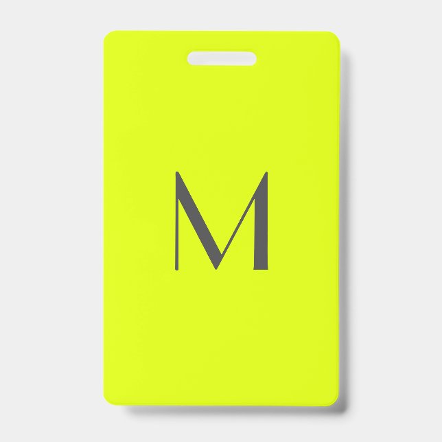 fluorescent yellow - add monogram  ID badge (Front)