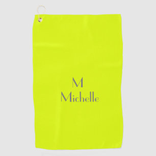 fluorescent yellow - add monogram& name golf towel