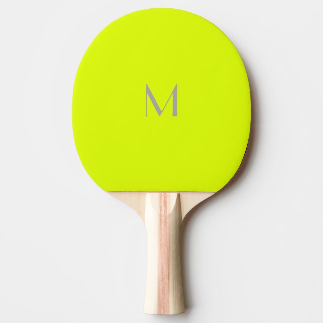 fluorescent yellow - add monogram  ping pong paddle (Front)