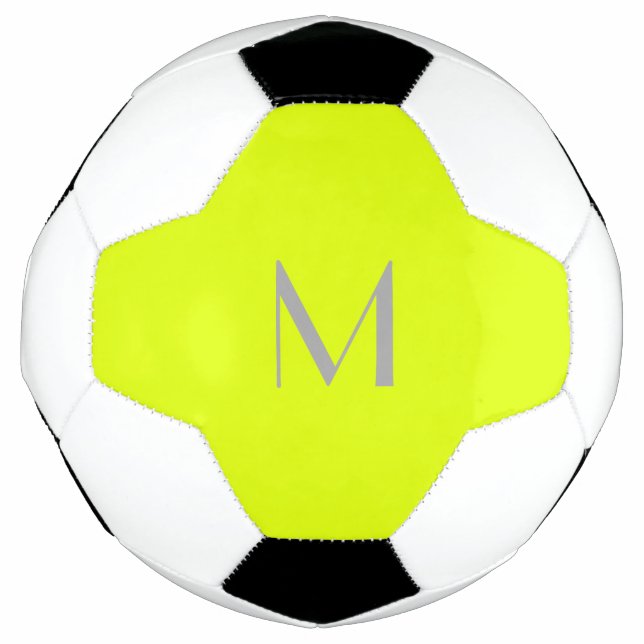 fluorescent yellow - add monogram   soccer ball (Front)