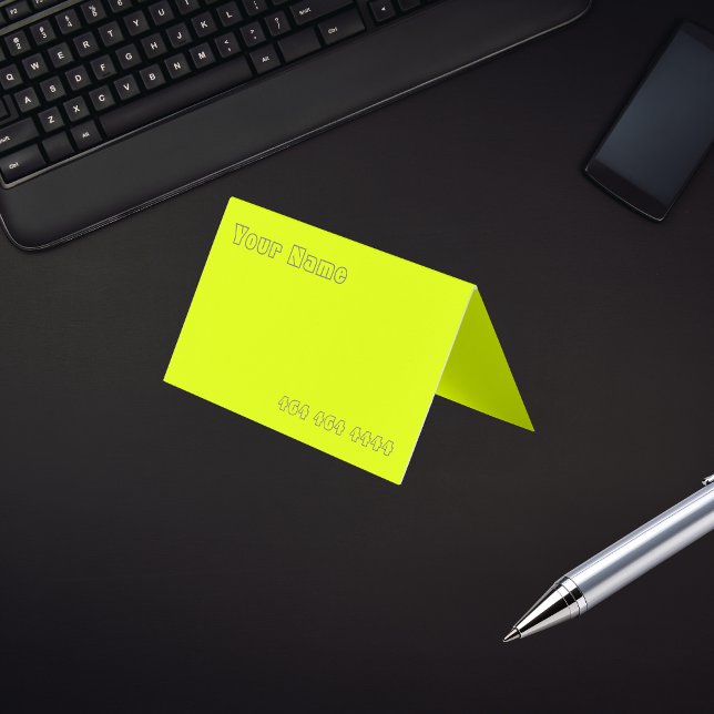 fluorescent yellow - add QR code Business Card (Creator Uploaded)