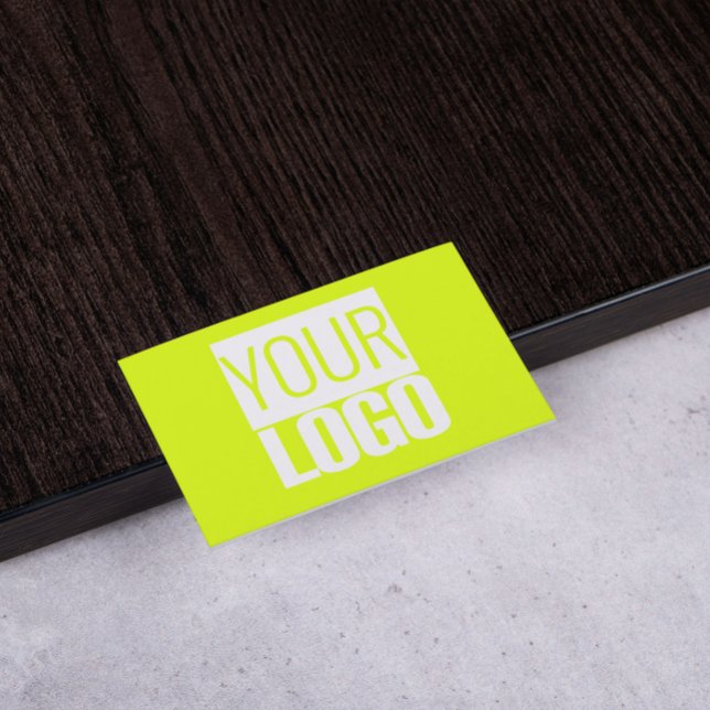  Fluorescent  yellow - add your  logo  Business Card (Creator Uploaded)