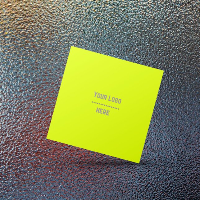 fluorescent yellow -  add your logo square business card (Creator Uploaded)
