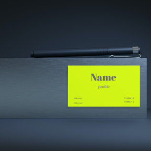 fluorescent yellow  bold name business card