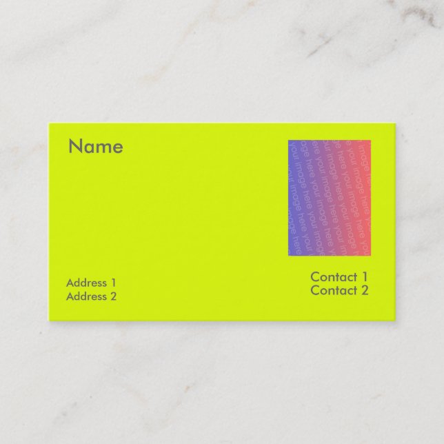 fluorescent yellow business card (Front)