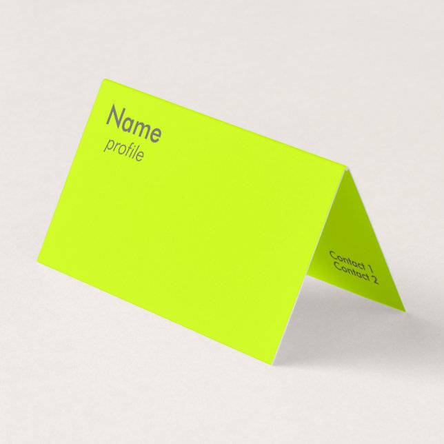 fluorescent yellow business card (Front)