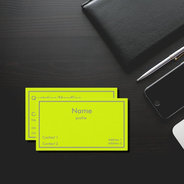 fluorescent yellow business card (Creator Uploaded)