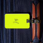 fluorescent yellow - chic monogram luggage tag
