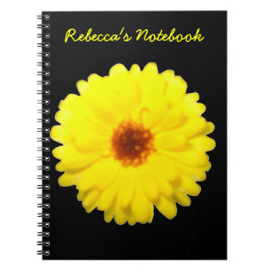 Fluorescent Yellow Marigold Customisable Notebook