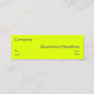 fluorescent yellow mini business card