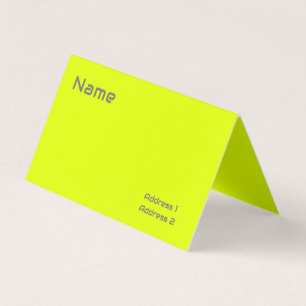 fluorescent yellow  modern business card