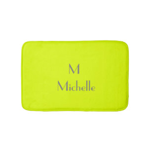 fluorescent yellow - personalised bath mat