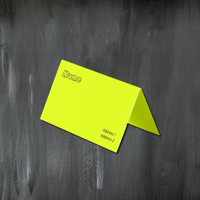 fluorescent yellow solid colour business card (Creator Uploaded)