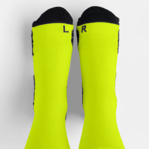 fluorescent  yellow solid colour socks
