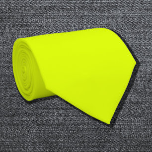 fluorescent yellow solid colour tie