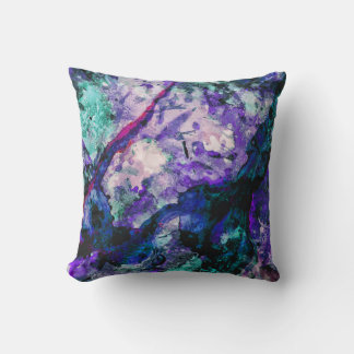 Fluorite Crystal Geode Marble Abstract Cushion