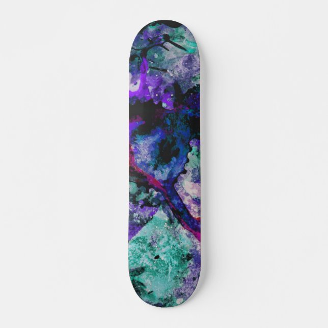 Fluorite Crystal Geode Marble Abstract Skateboard (Front)